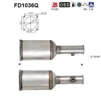 Kuva AS FD1036Q Hiukkassuodatin Siliciumkarbidi