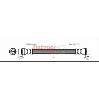 Kuva METZGER 4114794 Jarruletku 365 F10 x 1
