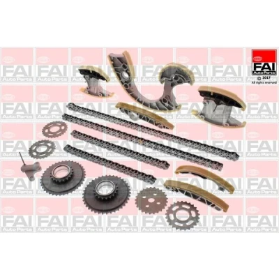 Kuva FAI AutoParts TCK219NG Jakoketjusarja ilman tiivisteitä, Hammaspyörillä Yksinkertainen, Niittiketju AUDI: A6 C6 Avant, A4 B7 Sedan, Sedan