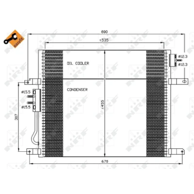 Kuva NRF EASY FIT 35577 Ilmastoinnin Lauhdutin Tiivisterenkaalla 15,5 Alumiini 535 JEEP: GRAND CHEROKEE 2
