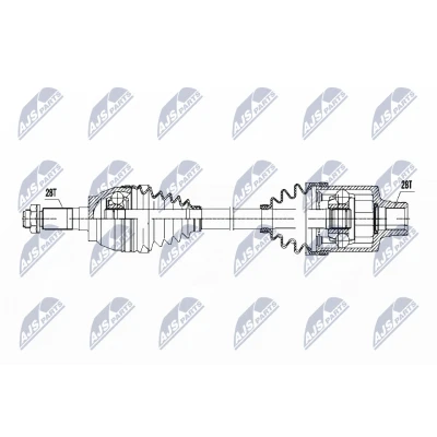 Kuva NTY NPW MZ 052 Vetoakseli Etuakseli, oikea 540 MAZDA: 5