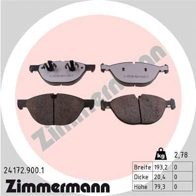 Kuva ZIMMERMANN 24172.900.1 Jarrupalat Kulumisenilmaisemelle Valokuva vastaa toimituslaajuutta BMW: X5, X6