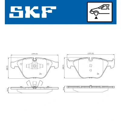 Kuva SKF VKBP 80159 Jarrupalat Kulumisenilmaisemelle