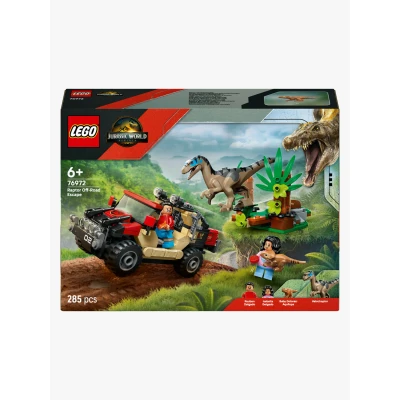 Kuva LEGO Jurassic World 76972 Raptor ja pako maastoautolla