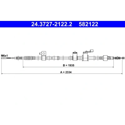 Kuva ATE 24.3727 2122.2 Käsijarruvaijeri 2334 MITSUBISHI: L200 / Triton IV Pick up