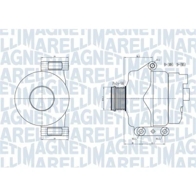 Kuva MAGNETI MARELLI 063731934010 Laturi 14V 90A FIAT: Punto II Hatchback, Grande Evo OPEL: Astra H Caravan