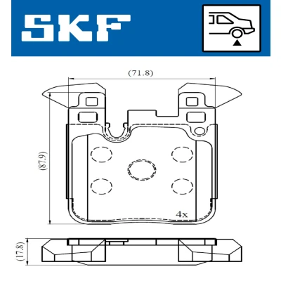 Kuva SKF VKBP 90554 Jarrupalat Kulumisenilmaisemelle BMW: 1 Hatchback