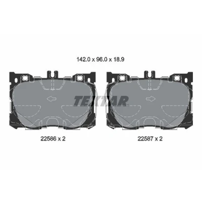 Kuva TEXTAR 2258601 Jarrupalat Kulumisenilmaisemelle MERCEDES BENZ: C sarja T modell, Sedan, E Sedan