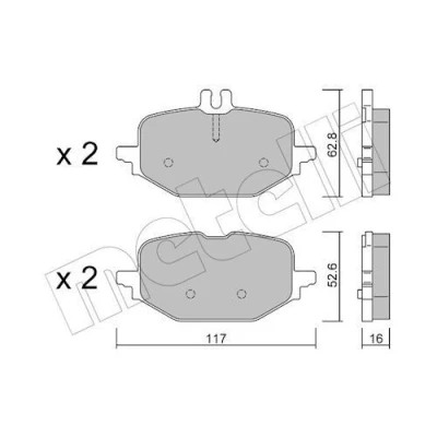 Kuva METELLI 22 1359 0 Jarrupalat Kulumisenilmaisemelle