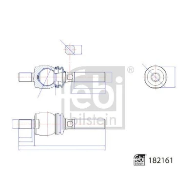 Kuva FEBI BILSTEIN 182161 Raidetangon Sisäpää Etuakseli M22 x 1,5, M24 1,5 209,5