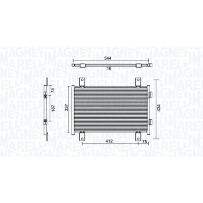 Kuva MAGNETI MARELLI 350203895000 Ilmastoinnin Lauhdutin 544x337x16 337 544 16 FIAT: Ducato II Bussi, Van, CITROËN: Jumper I Van