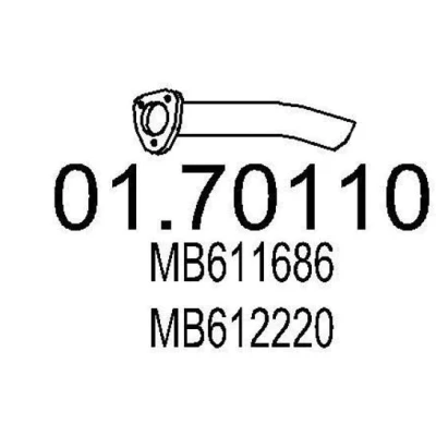 Kuva MTS 01.70110 Pakoputki 310 Takana takavaimentimelle MITSUBISHI: PAJERO 2, 1