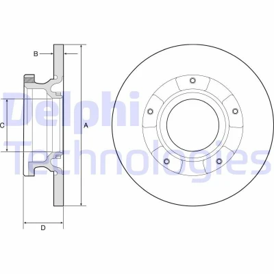 Kuva DELPHI BG4784C Jarrulevyt 288 16 5 täysi pinnoitettu käsittelemätön ilman pyöränlaakeria, ABS sensorirenkaalla FORD: Tourneo Custom V362 Bussi