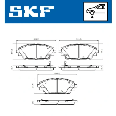 Kuva SKF VKBP 80341 A Jarrupalat akustisella kulumavaroittimella