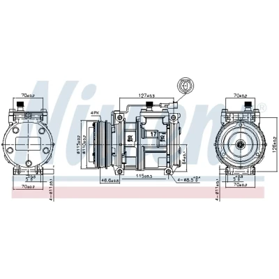 Kuva NISSENS 89329 Ilmastoinnin Kompressori 10PA17C 12 PAG 46 R 134a IVECO: DAILY 4 Kasten/Kombi, 3,