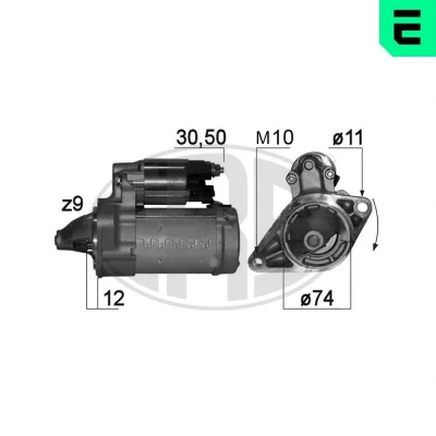 Kuva ERA 220776A Starttimoottori 12 1,3 9 30 50 74 TOYOTA: Yaris II Hatchback, I Hatchback