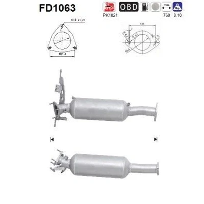Kuva AS FD1063 Hiukkassuodatin Euro 5 Kordieriitti VOLVO: V70 3, V60 I, S80 II