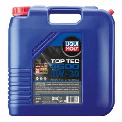 Kuva Liqui Moly Top Tec 4600 5W 30 20l Moottoriöljy 3757 VOLKSWAGEN: Transporter 5, Multivan 5 (7HM, Passat B6 Variant, BMW: 3 Sedan, Touring