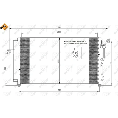 Kuva NRF EASY FIT 35798 Ilmastoinnin Lauhdutin Vedenerottimella, Tiivisterenkaalla 12,9 8,2 Alumiini 610