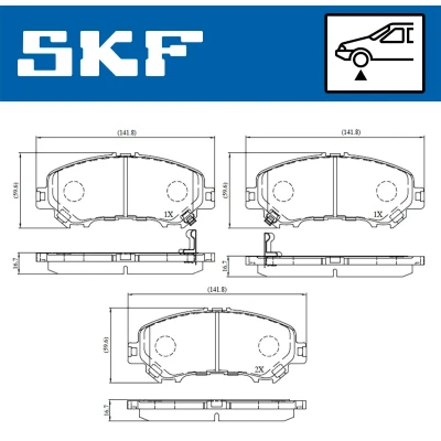 Kuva SKF VKBP 80557 A Jarrupalat akustisella kulumavaroittimella NISSAN: Qashqai 2