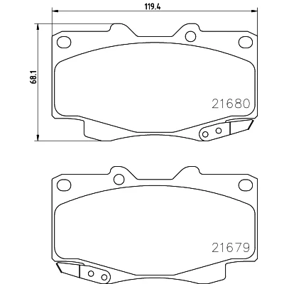 Kuva HELLA 8DB 355 013 481 Jarrupalat akustisella kulumavaroittimella TOYOTA: HILUX 3 Pick up
