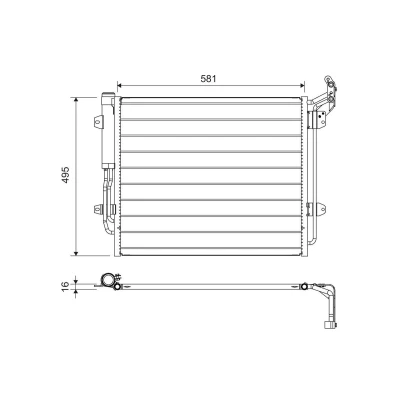 Kuva VALEO 814157 Ilmastoinnin Lauhdutin Vedenerottimella 15 14 Alumiini 495 R 134a