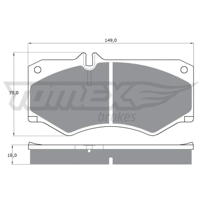 Kuva TOMEX brakes TX 10 20 Jarrupalat Etuakseli Kulumisenilmaisemelle MERCEDES BENZ: G sarja SUV, T2/LN1 Flatbed Kuorma auto/Alusta, T1 Van