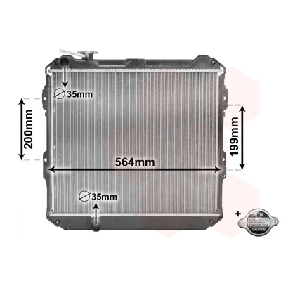 Kuva VAN WEZEL *** IR PLUS 58002088 Jäähdytin Alumiini 450 515 33 Tarvikkeilla Jäähdytysrivat juotetut TOYOTA: HILUX 5 Pick up, VOLKSWAGEN: Taro