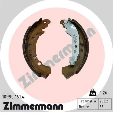 Kuva Jarrukenkäsarja, Taka akseli Zimmermann 10990.161.4 mazda 2 halvkombi, toyota aygo x, yaris, yaris cross OE 04495 0D040, 0D090, K0000
