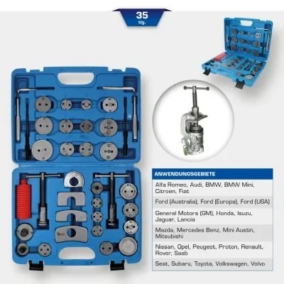 Kuva KS TOOLS BT701050 Kääntö / palautustyökalusarja, jarrumäntä