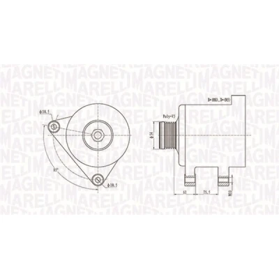 Kuva MAGNETI MARELLI 063731559010 Laturi 12V 120A BMW: 3 Sedan, 5 X5, LAND ROVER: Freelander I SUV