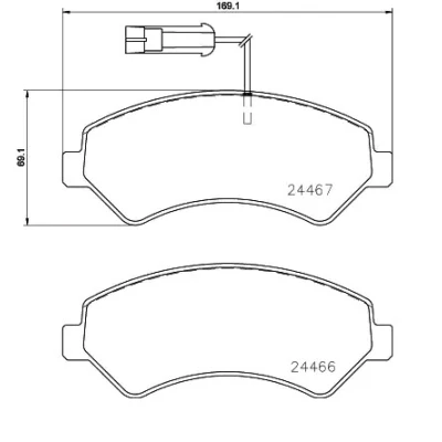 Kuva BREMBO P 23 161 Jarrupalat Sis. kulumisenilmaisimen Jarrusatulan ruuveilla Tarvikkeilla FIAT: Ducato III Flatbed Kuorma auto / Alusta