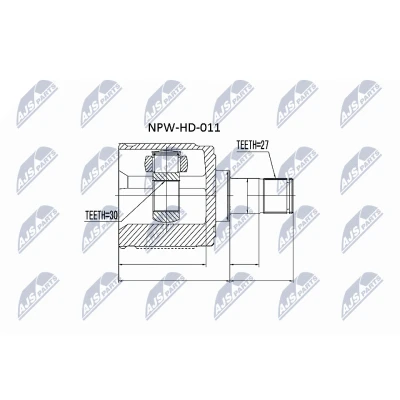 Kuva NTY NPW HD 011 Vetonivel Etuakseli, oikea, Vaihteiston puoli HONDA: HR V I, Accord 7 Tourer, Limousine