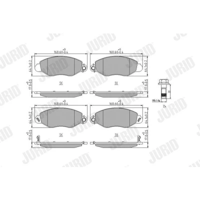 Kuva JURID 573110J Jarrupalat akustisella kulumavaroittimella Tarvikkeilla FORD: Transit Mk5 Bussi, Van, Flatbed Kuorma auto/Alusta
