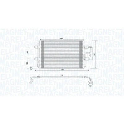 Kuva Kondensaattori, ilmastointilaite AUDI, PEUGEOT, SEAT, SKODA, SUBARU, VW OE 1J0.820.411D, 1J0.820.413A, 1J0.820.413B