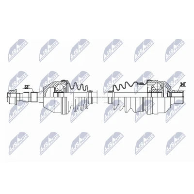 Kuva NTY NPW PL 161 Vetoakseli Etuakseli, oikea 560mm Käsivaihteisto, 5 portainen, 6 portainen