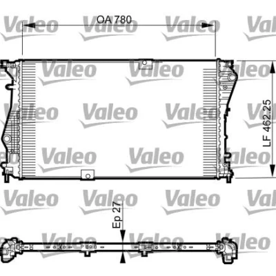 Kuva VALEO 735599 Jäähdytin Alumiini 780 462 27 Jäähdytysrivat juotetut OPEL: Vivaro A Combi, Van, NISSAN: Primastar Van
