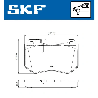 Kuva SKF VKBP 80287 Jarrupalat Kulumisenilmaisemelle