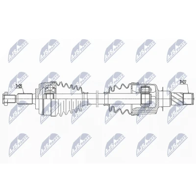 Kuva Vetoakseli, Etuakseli, vasen RENAULT MEGANE Grandtour IV, Halvkombi IV OE 391017448R