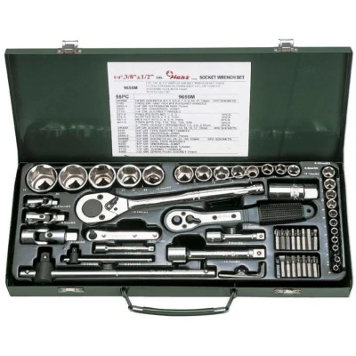 Kuva HANS 9655M Hylsyavainsarja Ristipää (PH), Kuusikulma, Torx, Ura kanta 1/2, 1/4, 3/8 neliönmuotoinen (square)