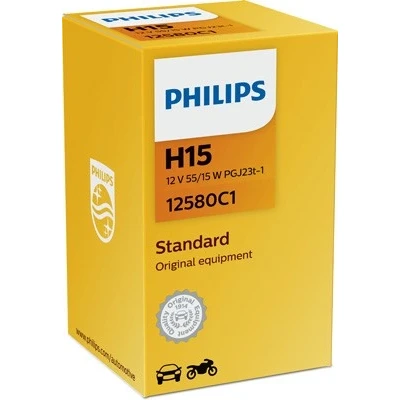 Kuva Halogeenilamppu PHILIPS H15 PGJ23t 1 BMW, LAND ROVER, SSANGYONG, ABARTH, SEAT, PORSCHE, VW, MAZDA, MERCEDES BENZ, JAGUAR, FIAT, OPEL, SKODA, FORD US