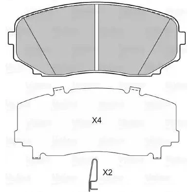 Kuva VALEO 601335 Jarrupalat Etuakseli Sis. kulumisenilmaisimen Huudonvaimennuspellillä MAZDA: CX 7