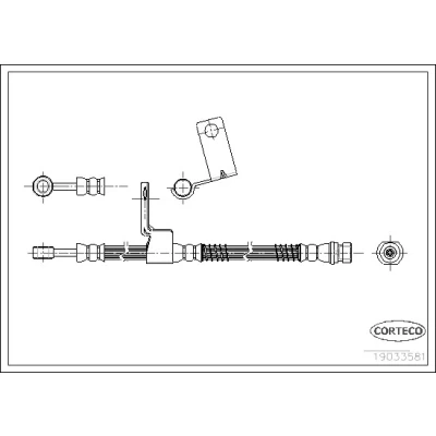 Kuva CORTECO 19033581 Jarruletku Etuakseli, oikea 490 HYUNDAI: Getz