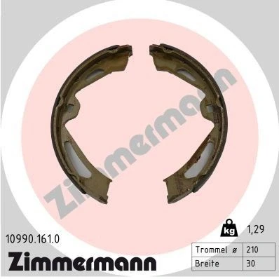 Kuva ZIMMERMANN 10990.161.0 Jarrukengät 210mm 30mm Vivulla, Valokuva vastaa toimituslaajuutta