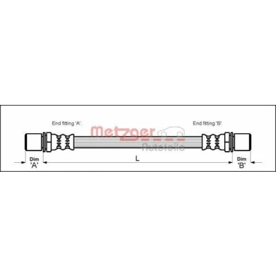 Kuva METZGER 4113667 Jarruletku 318 F10 x 1 TOYOTA: Corolla VI Liftback, Camry II Sedan, Sedan