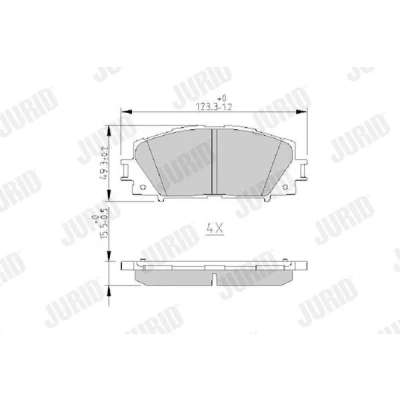 Kuva JURID 572631J Jarrupalat Ei kulumisenilmaisimelle Ilman tarvikkeita TOYOTA: Prius III Hatchback, Verso S, PHV LEXUS: CT