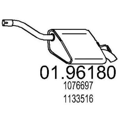 Kuva MTS 01.96180 Takaäänenvaimennin 650 FORD: Focus Mk1 Hatchback