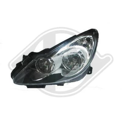 Kuva DIEDERICHS 1814982 Ajovaloumpio Oikea H1, H1/H7, H7 Musta OPEL: Corsa D Hatchback