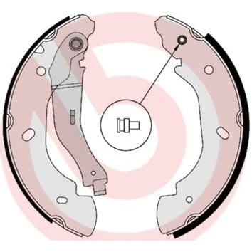 Kuva BREMBO P06038NX Jarrupalat valmius kulumisenilmaisemelle Männän lukoilla, Huudonvaimennuspellillä Tarvikkeilla