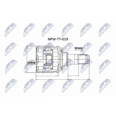 Kuva NTY NPW TY 019 Vetonivel Vaihteiston puoli, Etuakseli TOYOTA: Land Cruiser Prado 120